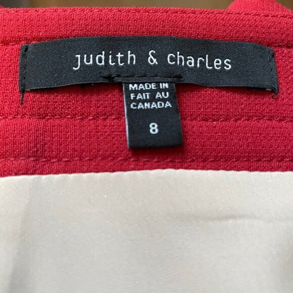 Judith & Charles Modern Lined Wool Blend Pencil Midi Skirt Red Sz 8 - Picture 8 of 11